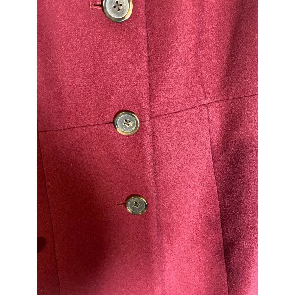 J.Crew Burgundy Wool Blend Coat Size 6 Long Peacoat Dress Coat Classic